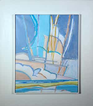 Paul Overhaus - Acryl op doek, Witte wolk - Ingelijst verkocht voor € 80!