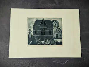 Theo Ros - sinistere staalgravure/aquatint "Day after night before" zeer kleine oplage (15) kopen? Bied vanaf 44!