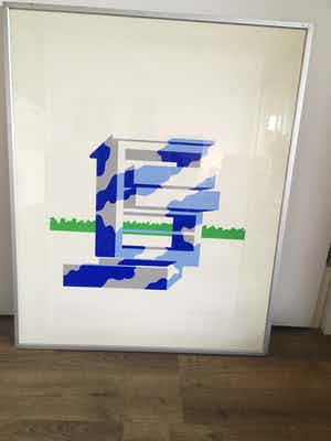Lode Pemmelaar - Kleurenlitho z.t. verkocht voor € 70!