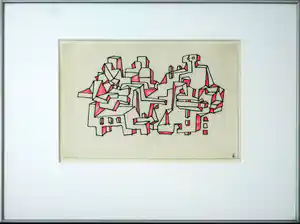 Henk Zweerus - Grote tekening in een gemengde techniek, handgesigneerd, in lijst vendu pour 35€ !