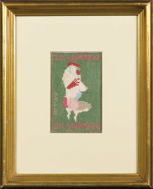 Melle Oldeboerrigter - Borduursel, 1 x wippen, 2 x wippen - Ingelijst kopen? Bied vanaf 400!