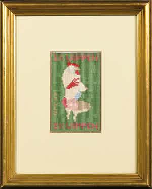 Melle Oldeboerrigter - Borduursel, 1 x wippen, 2 x wippen - Ingelijst verkocht voor € 400!