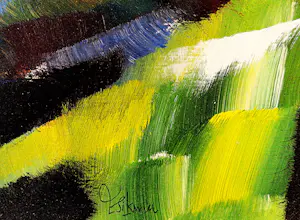 Eddy Sikma - Grote expressionistische gouache "zomeravond landschap" - gesigneerd kopen? Bied vanaf 39!