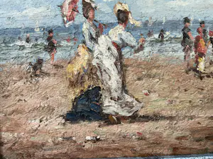 Francis Cristaux - Flaneren op het strand. kopen? Bied vanaf 200!