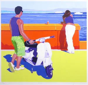 Marco Kooiman - Zeefdruk, Riviera - Ingelijst kopen? Bied vanaf 100!