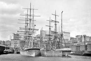 Henry Wilfrid Deville - East River Docks New York, ets kopen? Bied vanaf 250!