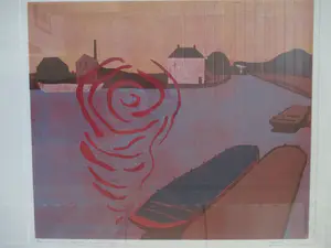 Henriette Boerendans - Houtsnede "De Kolk 6 januari" in mooie Barth lijst! kopen? Bied vanaf 1!