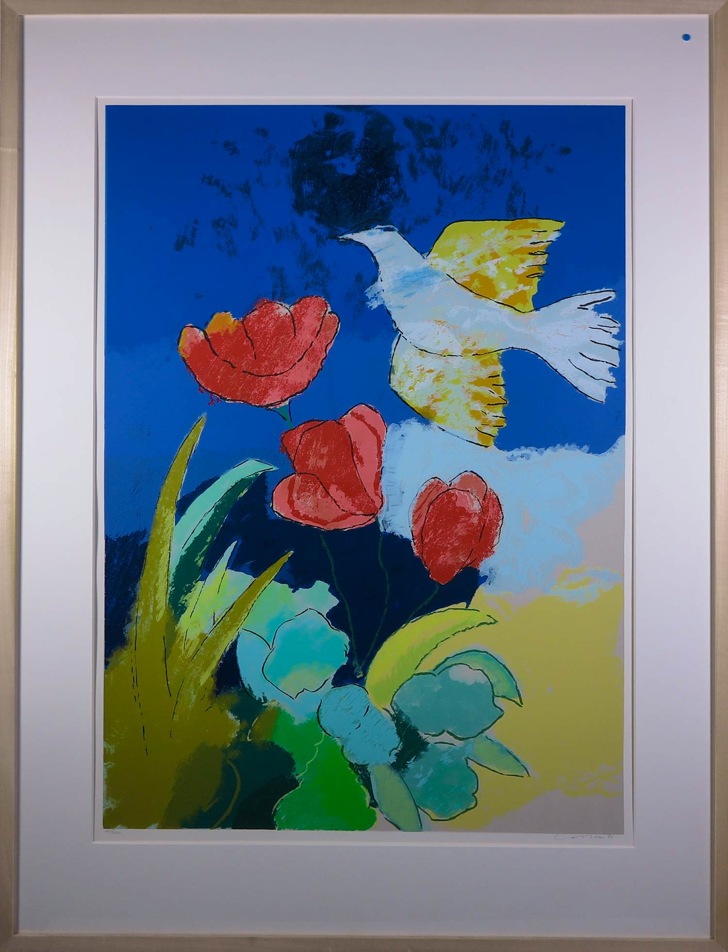 Henk van Vessem - Zeefdruk, Z.T - Ingelijst verkocht voor € 50!