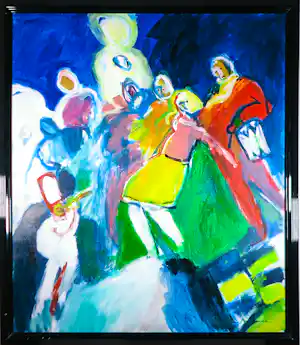 Jan Peter van Opheusden - Acryl op doek, Zonder titel- Ingelijst (Zeer groot) verkauft für € 1000!