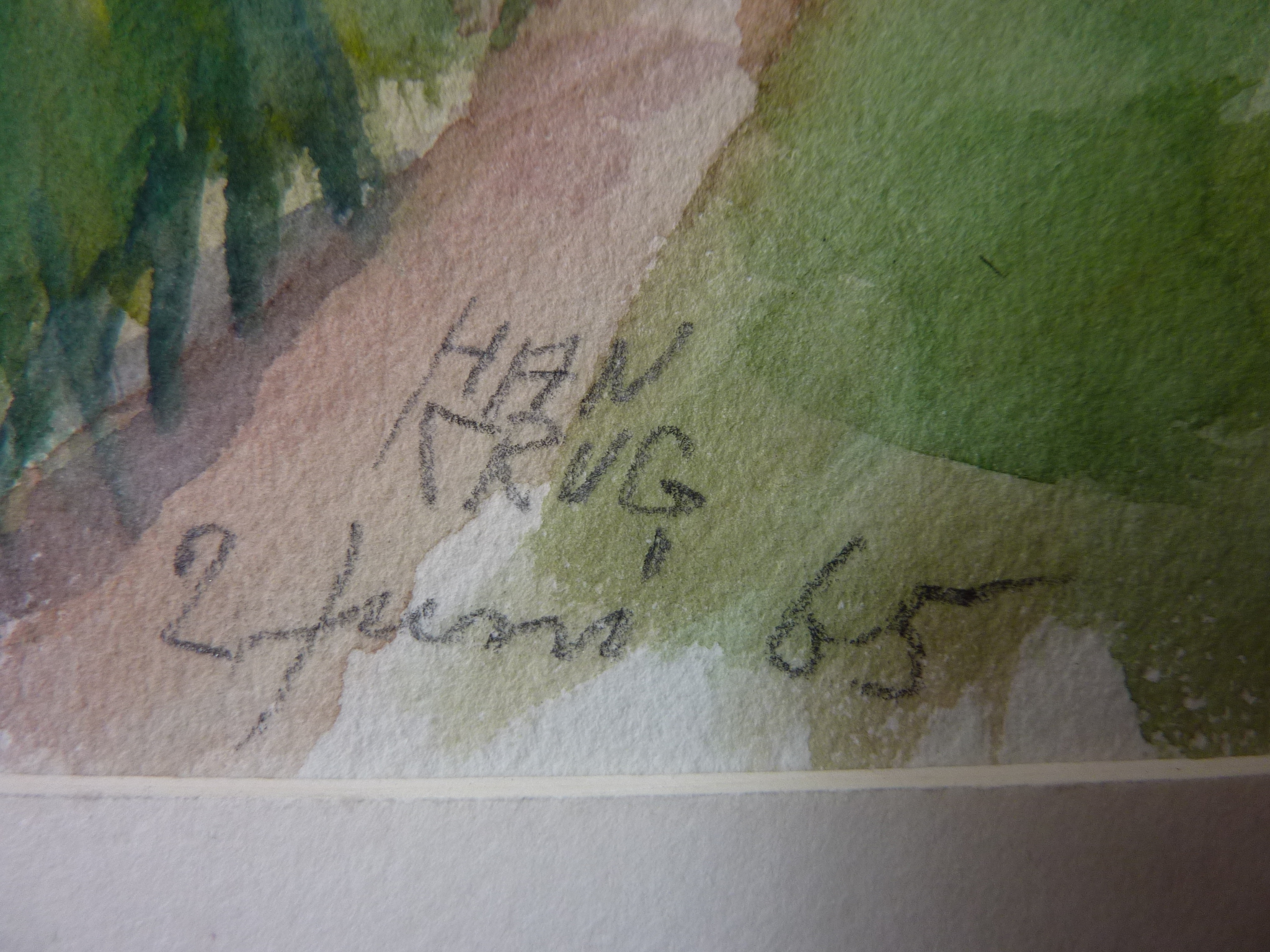 Han Krug - Grote aquarel "Brabant" 1965 kopen? Bied vanaf 50!