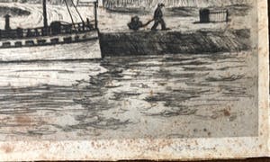 Johan Ponsioen - Gezicht op Tiel - Ets kopen? Bied vanaf 1!