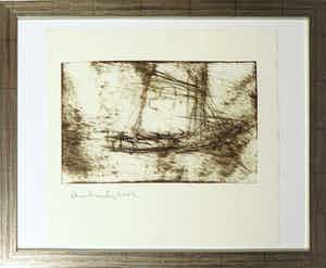 Anton Heyboer - Ets, Titel onbekend - Ingelijst verkocht voor € 100!