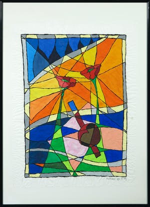 Piet Quekel - Gouache op rijstpapier, Unbroken - Ingelijst kopen? Bied vanaf 1!