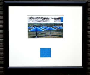 Christo - Umbrellas Japan, collage handgesigneerd verkocht voor € 80!