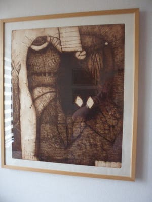 Guillaume Le Roy - Fraaie abstracte ets in sepia kleuren. kopen? Bied vanaf 45!