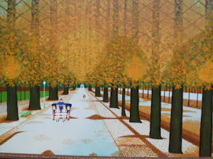 Jan Verheyen - herfst in Het Prater te Wenen. Naïve kunst. kopen? Bied vanaf 795!