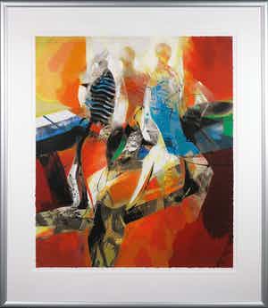 Peter Meijer - Zeefdruk, Wij waren met drie - Ingelijst (Groot) verkocht voor € 50!