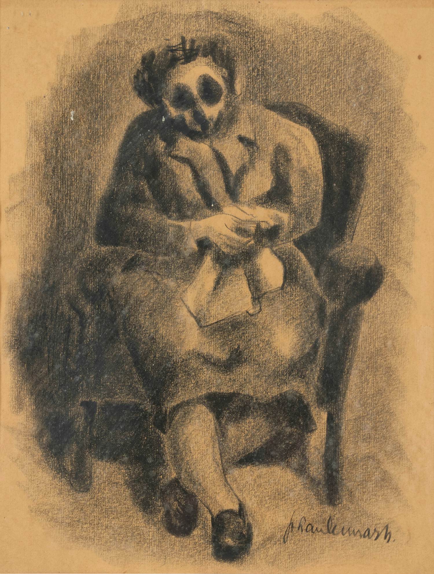 Johan Lennarts - Figuur in stoel kopen? Bied vanaf 120!