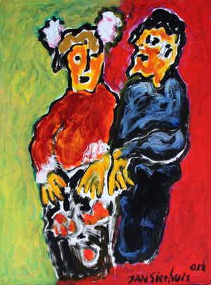 Jan Sierhuis - acryl op doek : Spaanse dans - 2012 verkocht voor € 595!