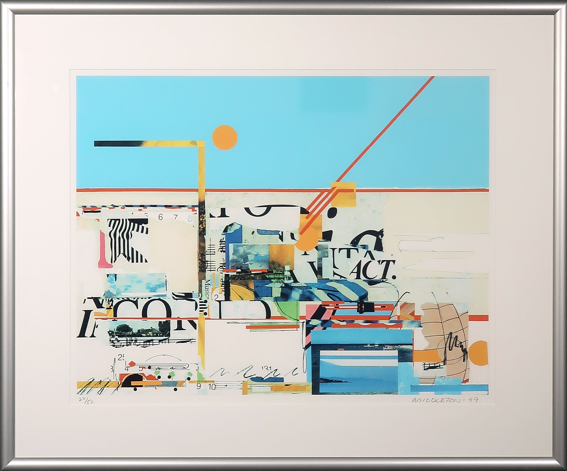 Sam Middleton - Zeefdruk, Overtones - Ingelijst verkocht voor € 70!