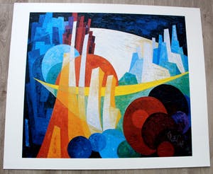 Frits Vogel - Zeefdruk: Geometrische compositie kopen? Bied vanaf 40!