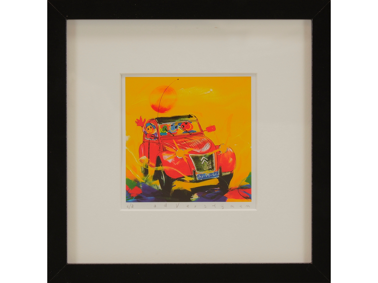 Ad Verstijnen - Kleurenzeefdruk 2CV in nieuwe lijst kopen? Bied vanaf 49!