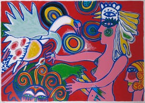 Corneille - Zeefdruk, La Brasilienne - Ingelijst (Zeer groot) kopen? Bied vanaf 700!