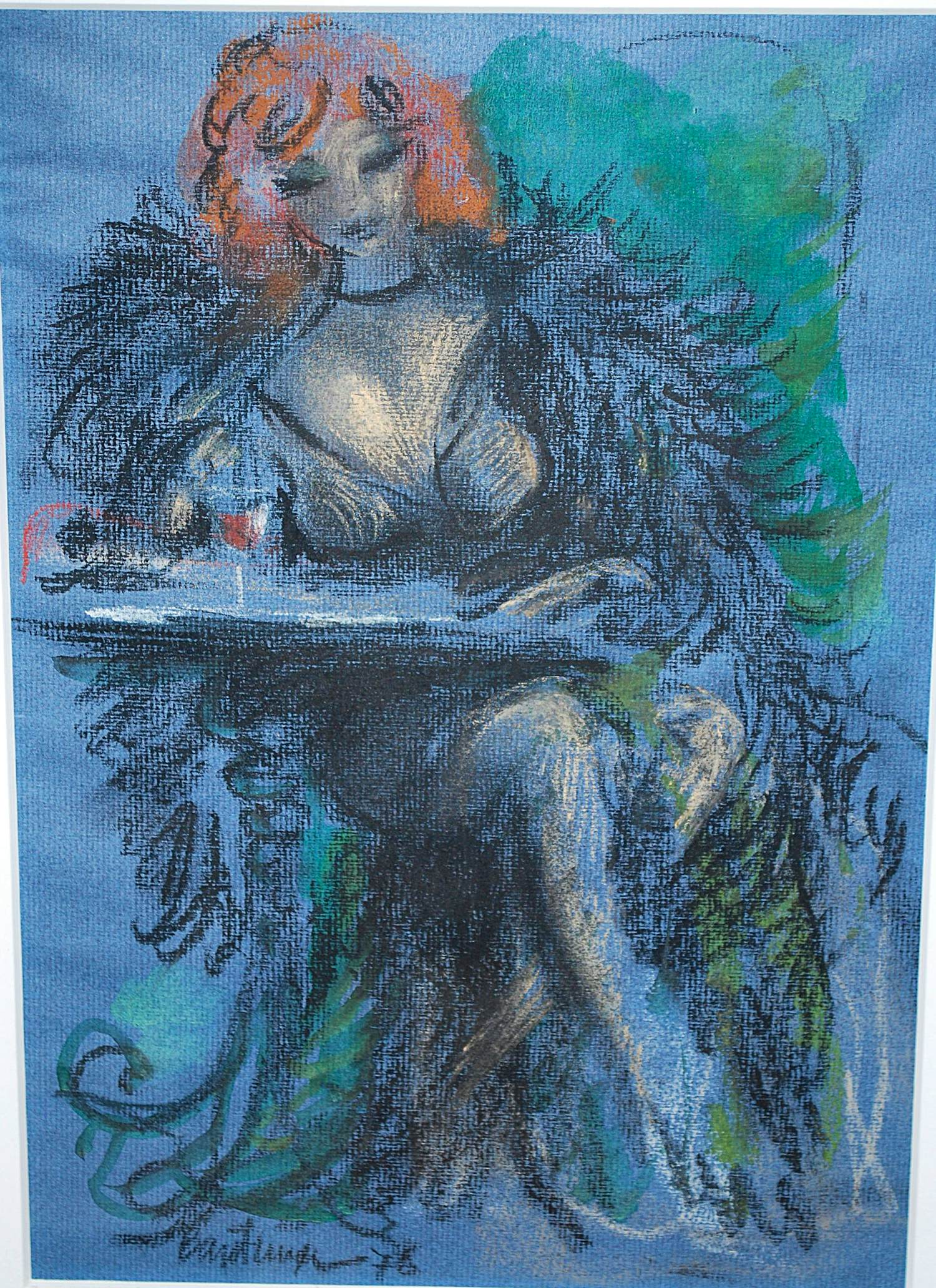 Cees Bantzinger - Lezende brunette aan een tafeltje - mooi ingelijst - & 2 boeken (1x gesigneerd!) verkocht voor € 150!