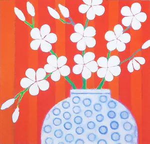 Mariska Meijers - Zeefdruk, Blossom and orange stripes kaufen? Bieten Sie von 1!