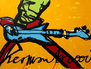 Herman Brood - Grote zeefdruk: de gitarist - Laatste exemplaar!! kopen? Bied vanaf 399!
