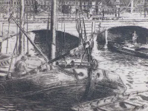 Salomon Garf - De Magere Brug te Amsterdam - Ets kopen? Bied vanaf 1!