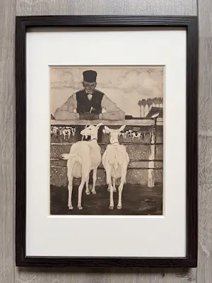 Jan Mankes - Originele Heliogravure Vader met Geitjes 1923 kopen? Bied vanaf 135!