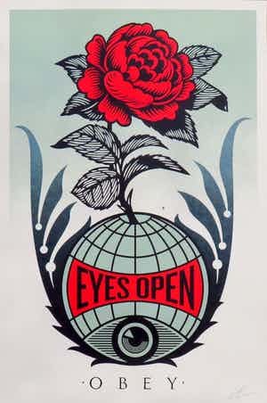 Shepard Fairey - Eyes Open verkocht voor € 1!