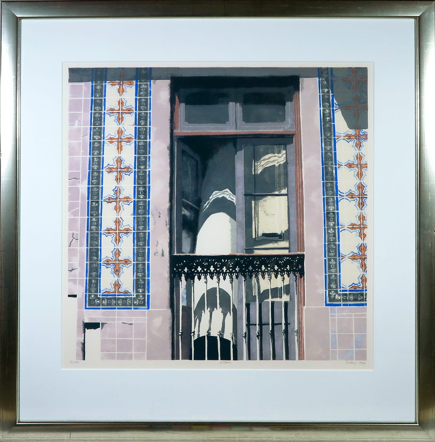 Max Kreijn - Zeefdruk, Lisboa - Ingelijst verkocht voor € 50!