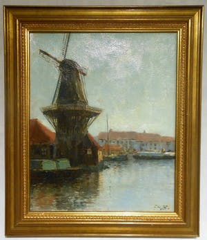 Christiaan Soer - Dorpsgezicht met molen kopen? Bied vanaf 125!
