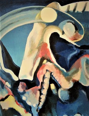 Frank Reyn - (vader van Halina) GROOT Expressionistisch olieverf "het maken van de Maan" kopen? Bied vanaf 30!