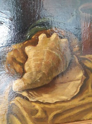 Tijmen Moll - 1890-1975 Stilleven met schelp en een boek, Olieverf op doek kopen? Bied vanaf 50!