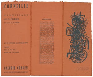 Corneille - Zeldzame vroege uitnodiging met zwart reliëfdruk, met de hand gesigneerd kopen? Bied vanaf 1!