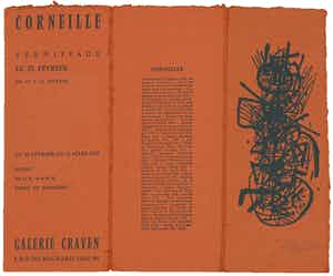 Corneille - Zeldzame vroege uitnodiging met zwart reliëfdruk, met de hand gesigneerd verkocht voor € 1!