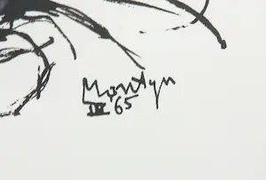 Jan Montyn - Litho, Abstracte compositie - Ingelijst kopen? Bied vanaf 1!