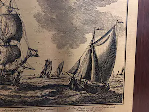 Pieter Schenk - Een Hollands Oorlogsschip van de 4e Rang op zijn Engels gebouwt zijn Fok op Gyen kopen? Bied vanaf 50!