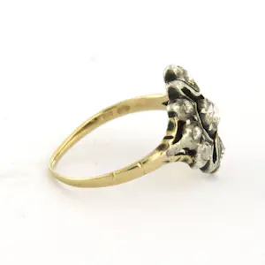 14k geel goud met zilver ring met roos geslepen diamant tot. 0.20ct kopen? Bied vanaf 230!