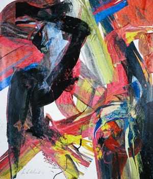 Jan te Wierik - Olieverf op papier, Z.T. Abstracte compositie kopen? Bied vanaf 150!