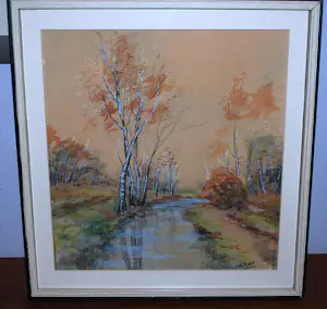 Casper Marinus Kouw - 2 landschappen, 1x onbekend - mooi ingelijst kopen? Bied vanaf 85!