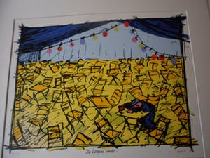 Bram Vermeulen - Zeefdruk. Titel,"De laatste ronde". kopen? Bied vanaf 50!