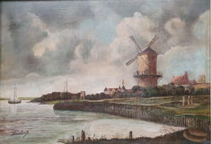 Niet of onleesbaar gesigneerd - Landschap aan het water kopen? Bied vanaf 1!
