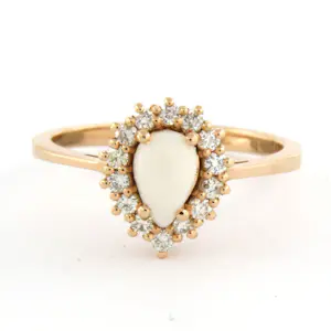 18k roodgouden ring met opaal en briljant geslepen diamant 0.28ct - rm 17.5 kaufen? Bieten Sie von 500!
