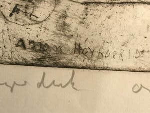 Anton Heyboer - Ets, eigen druk. Titel," Atelier Anton Heyboer". kopen? Bied vanaf 150!