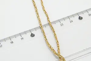 01 - Stijlvol 14 karaat geel gouden konings collier - vierkante schakel kopen? Bied vanaf 380!