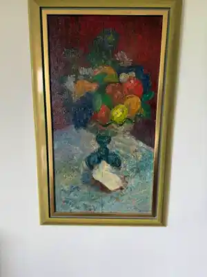 Buy Jan Budde - Bloemen en fruit in Fruitschaal? Bid from 200!